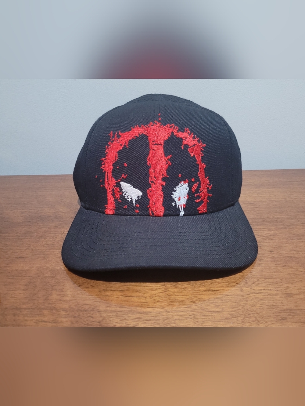 Marvel Deadpool Snap Back Black Red Movie Graphic Comic Book Logo Adjustable Hat